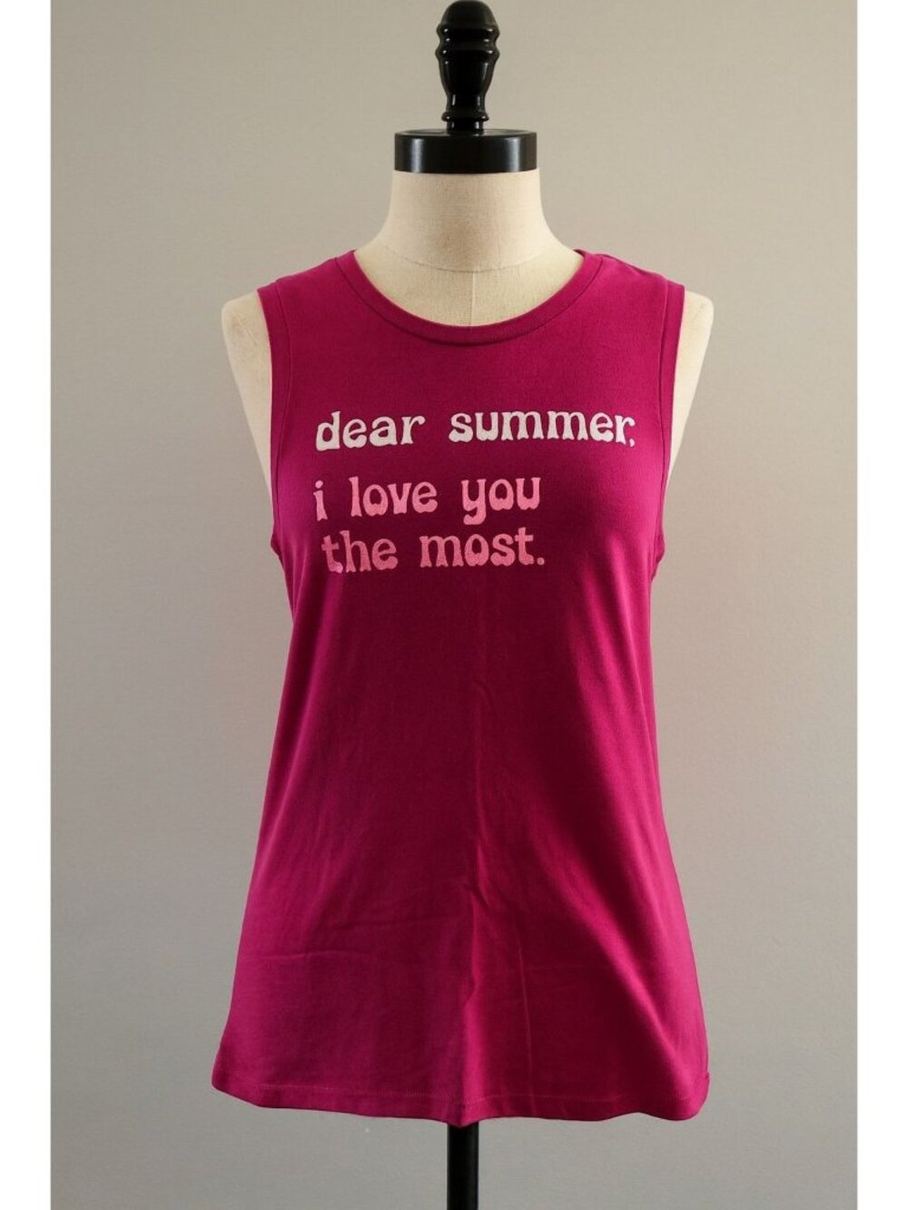 Positivitees Women's "Summer" High Neck Sleeveless Tee Size Medium 8-10 NWT